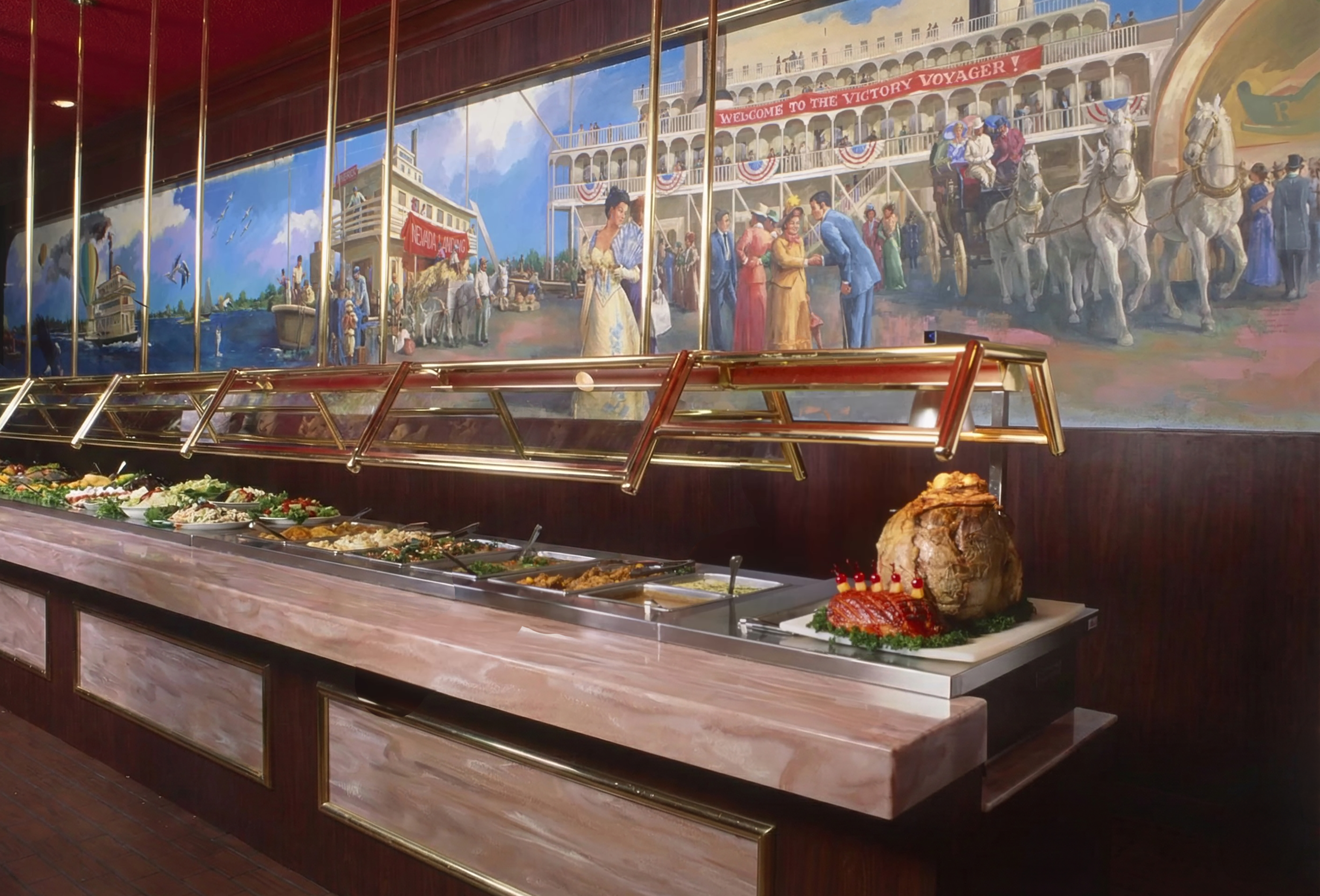 Bayou Belle Buffet with Victorian riverboat mural